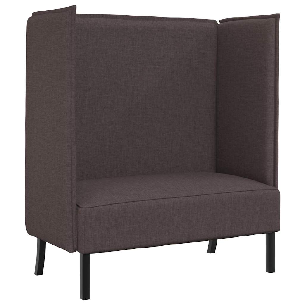 Canapé à Haut Dossier 101cm Marron foncé tissu