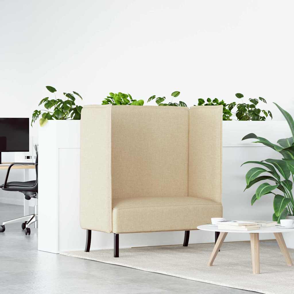 Canapé à Haut Dossier 101cm Crème tissu