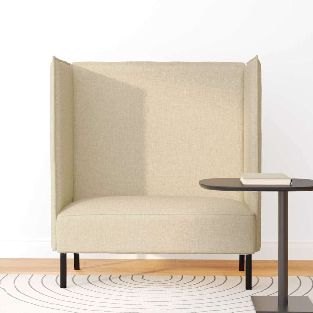 Canapé à Haut Dossier 101cm Crème tissu
