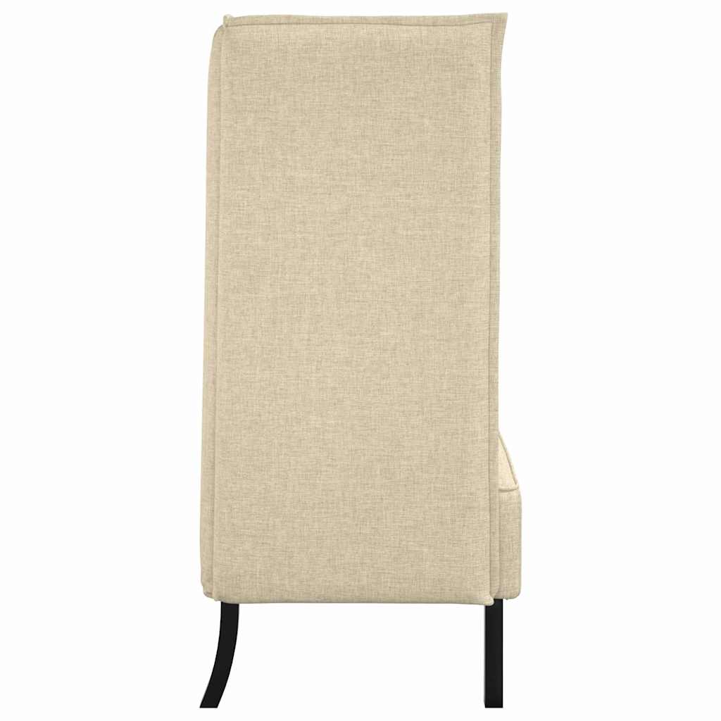 Canapé à Haut Dossier 101cm Crème tissu