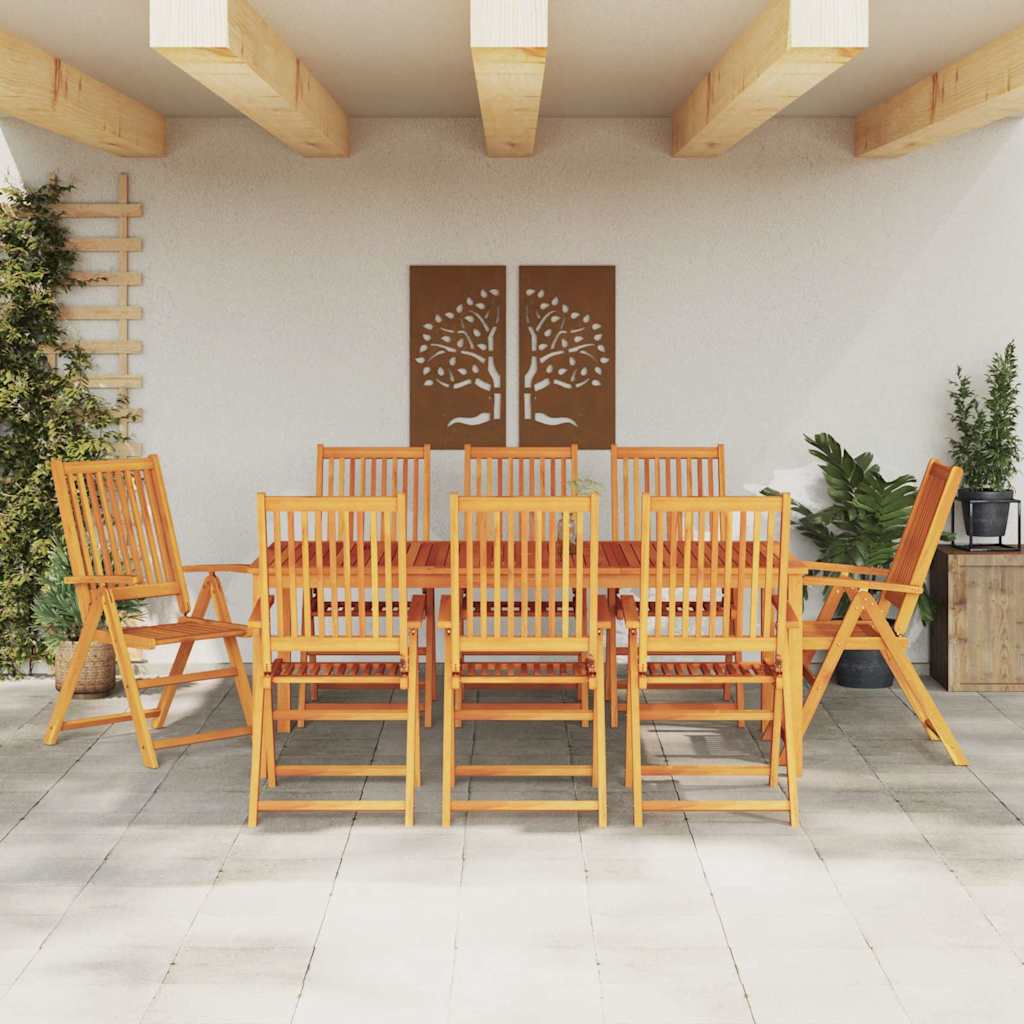 Ensemble de salle à manger pour jardin 9 pc Marron - XIOS