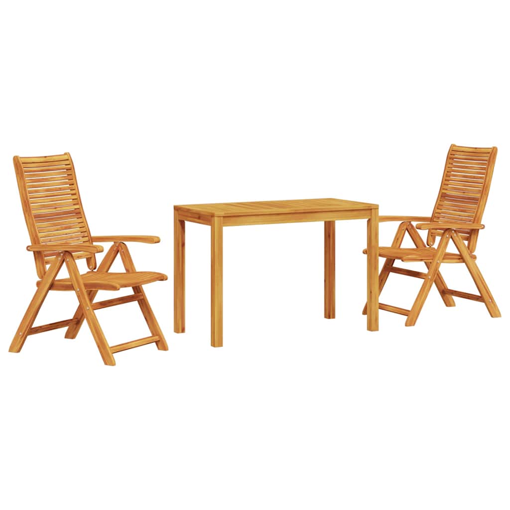 Ensemble de salle à manger pour jardin 3 pcs Marron - XIOS