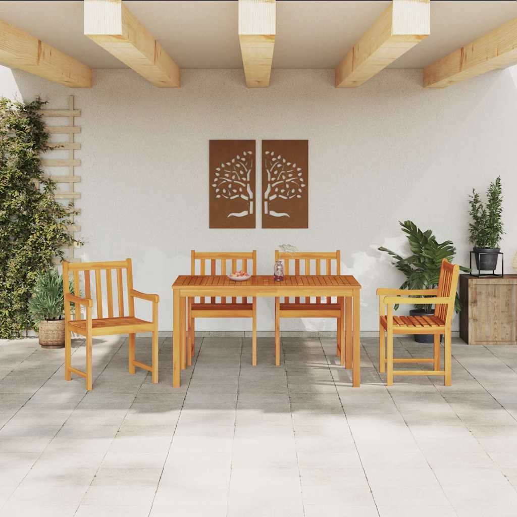 Ensemble de salle à manger pour jardin 5 pcs Marron - XIOS