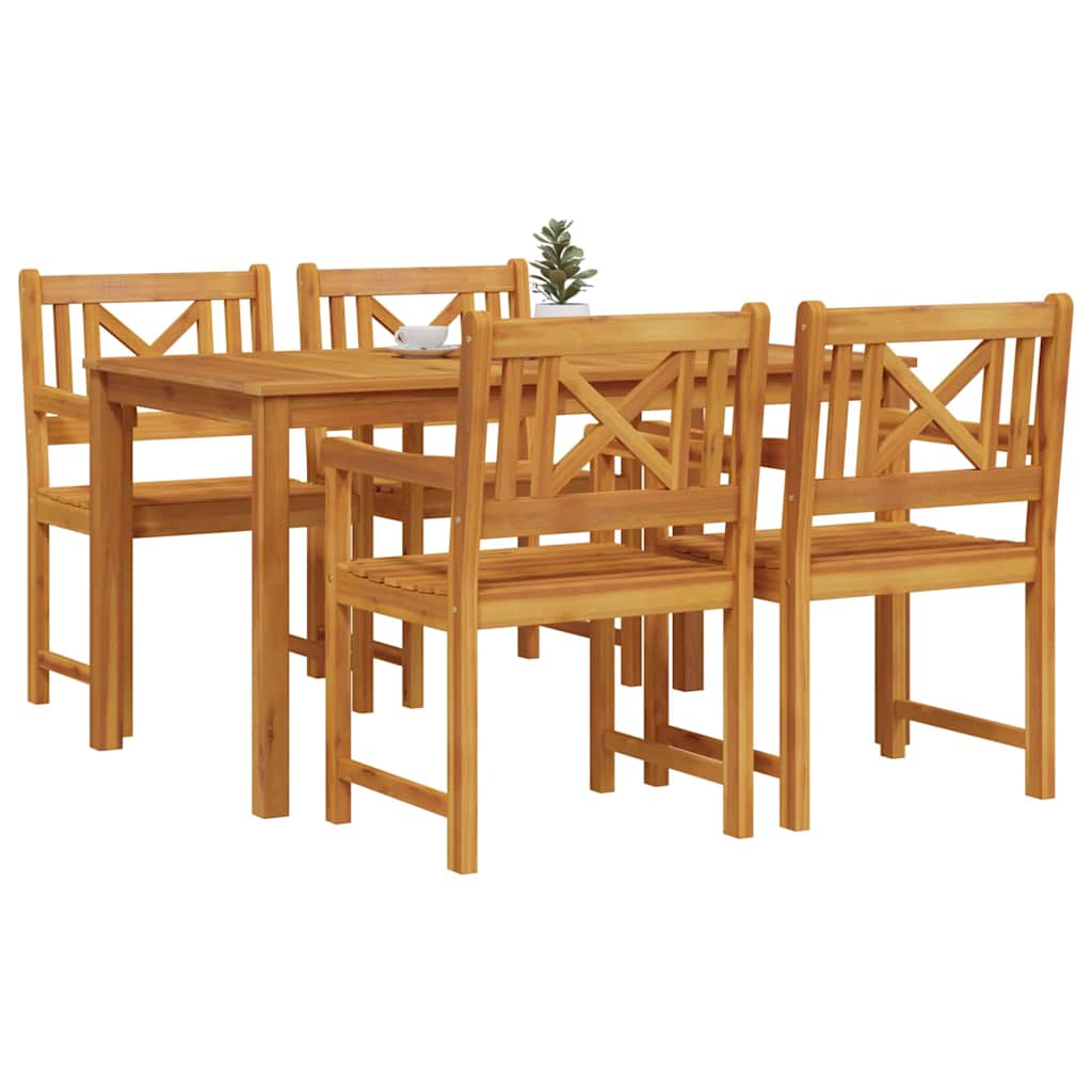 Ensemble de salle à manger pour jardin 5 pcs Marron - XIOS
