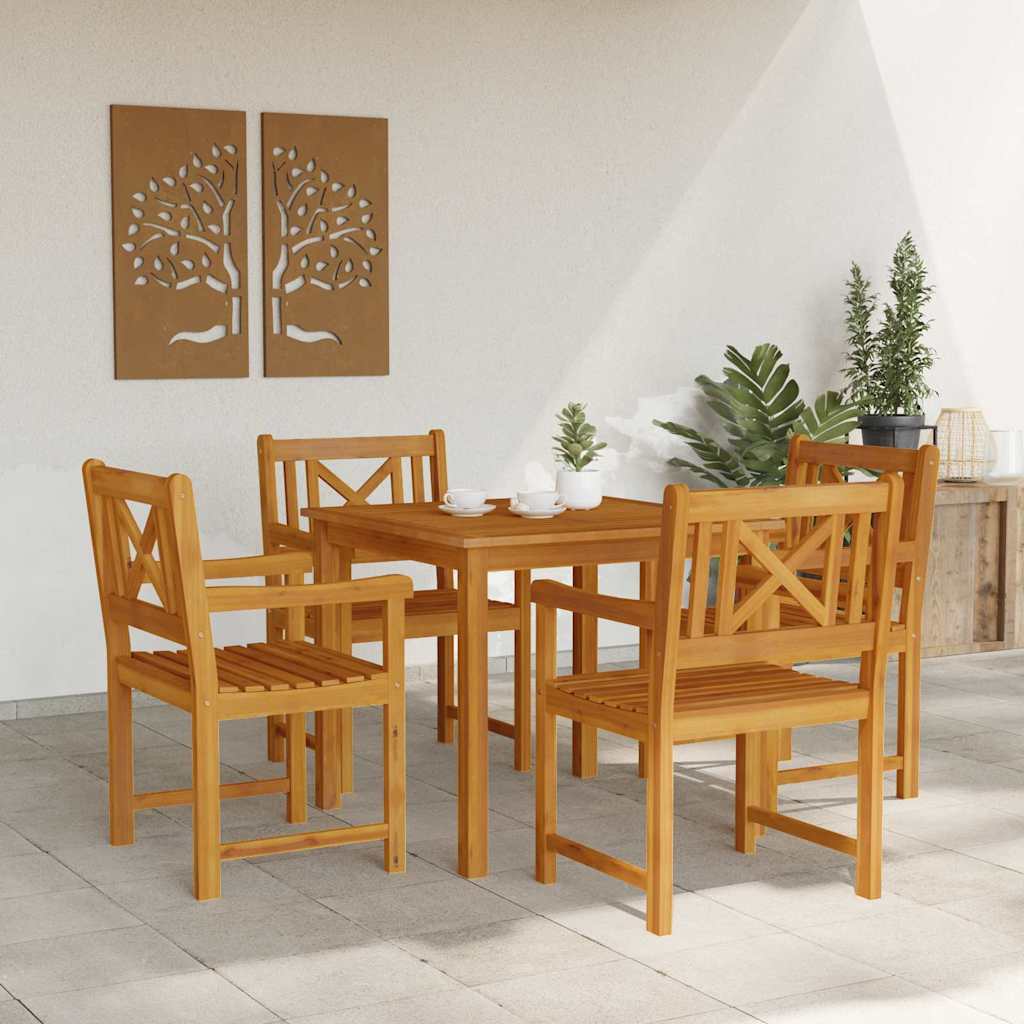 Ensemble de salle à manger pour jardin 5 pcs Marron - XIOS