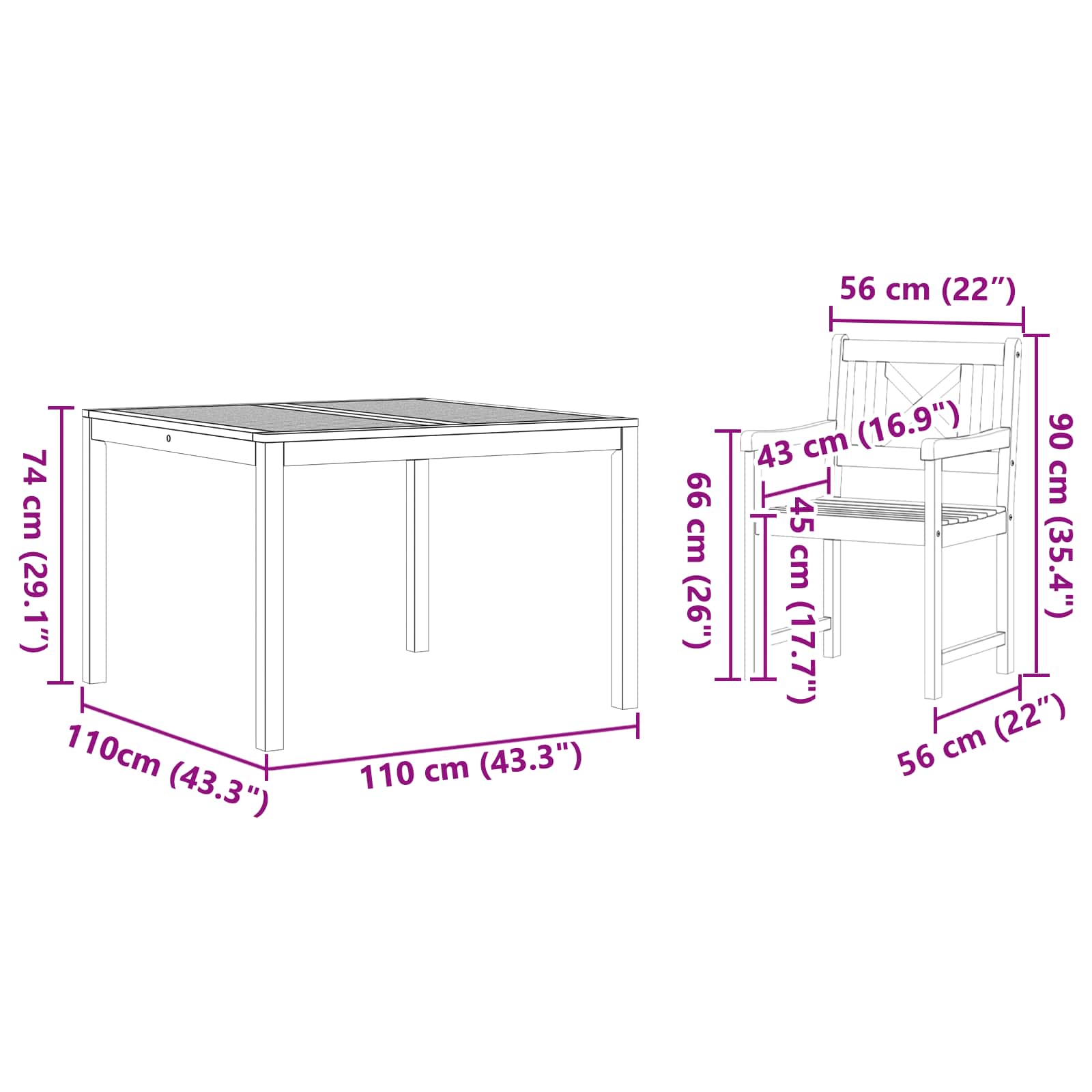 Ensemble de salle à manger pour jardin 3 pcs Marron - XIOS