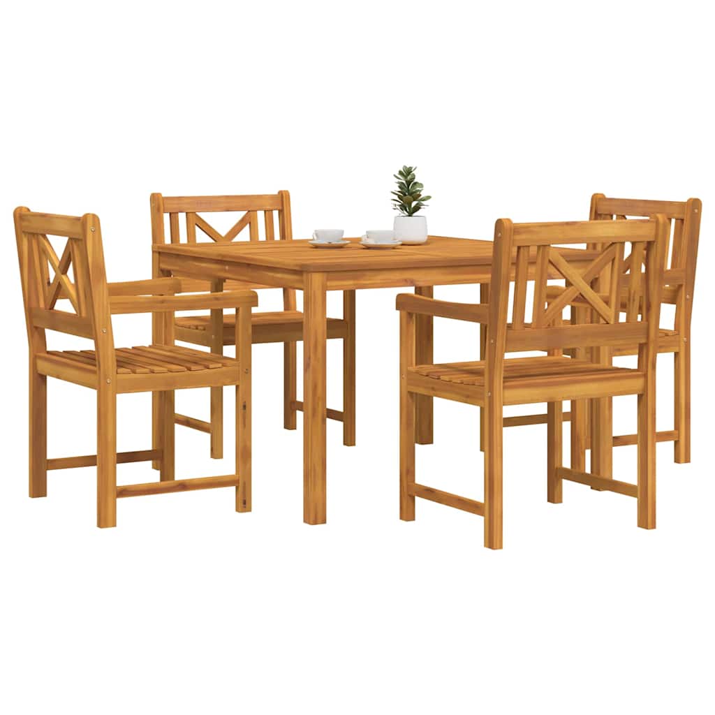 Ensemble de salle à manger pour jardin 5 pcs Marron - XIOS