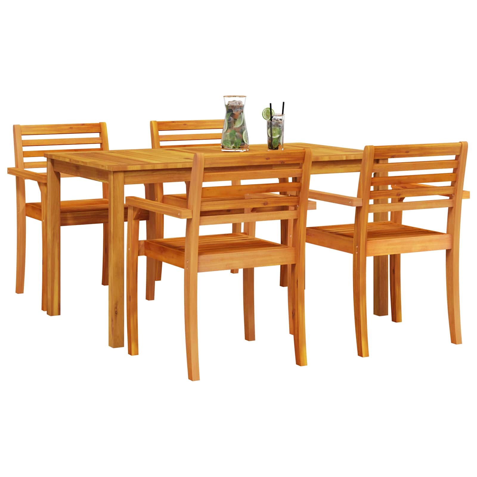 Ensemble de salle à manger pour jardin 5 pcs Marron - XIOS