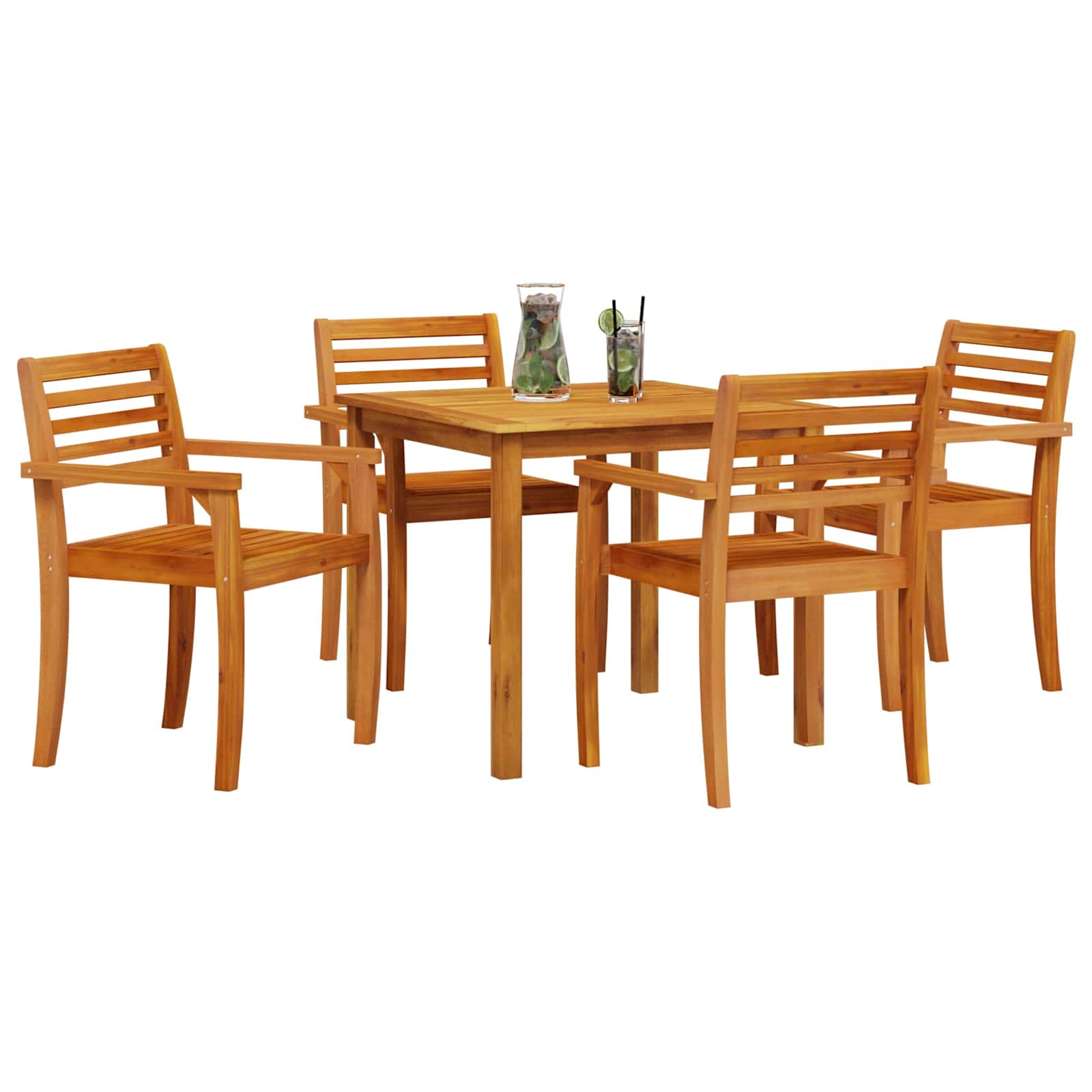 Ensemble de salle à manger pour jardin 5 pcs Marron - XIOS