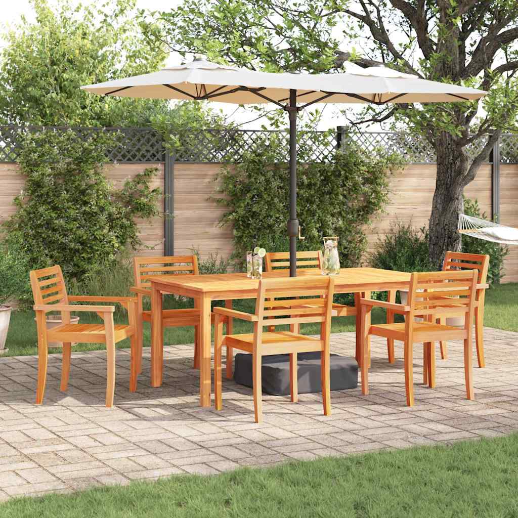 Ensemble de salle à manger pour jardin 7 pcs Marron - XIOS