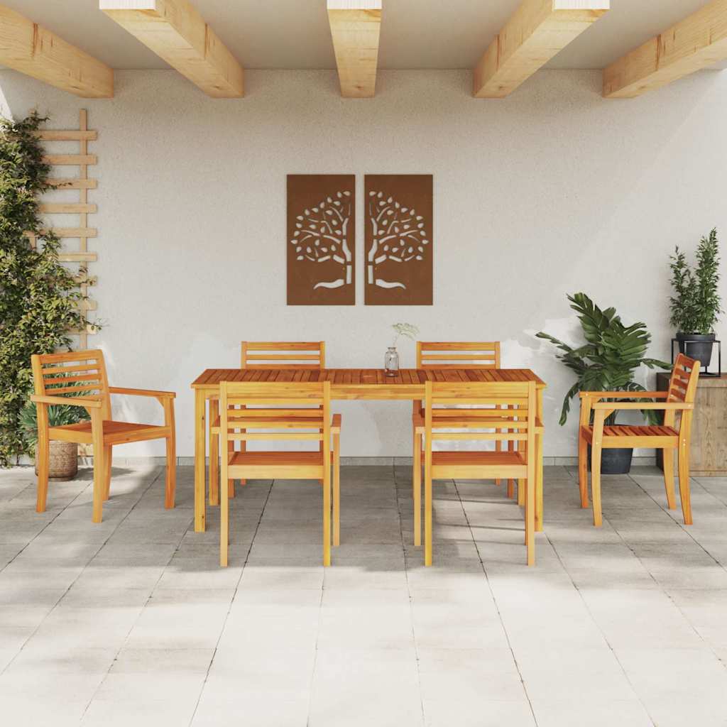Ensemble de salle à manger pour jardin 7 pcs Marron - XIOS