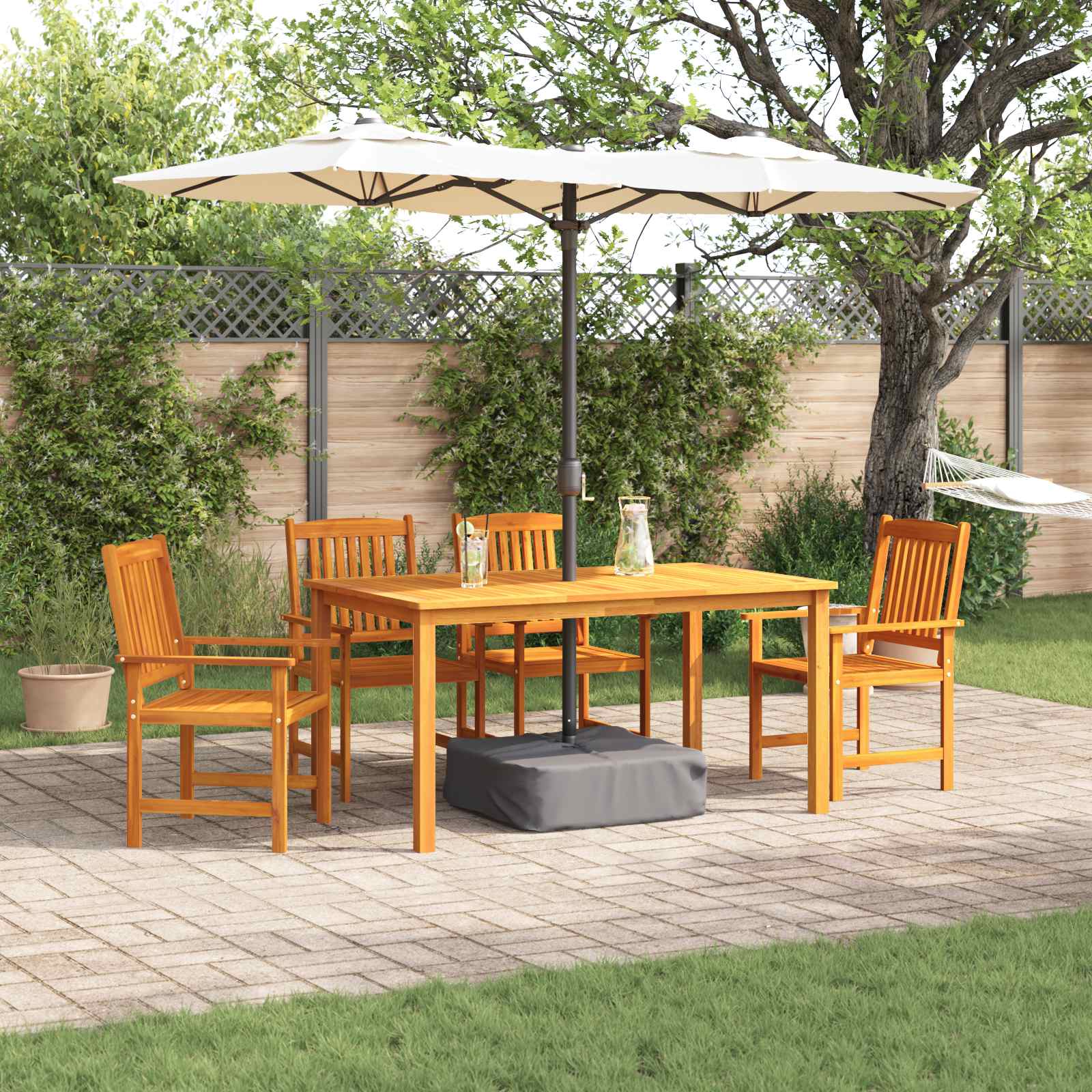 Ensemble de salle à manger pour jardin 5 pcs Marron - XIOS
