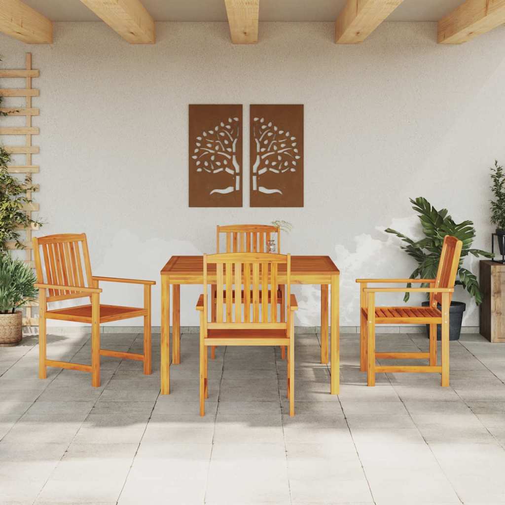 Ensemble de salle à manger pour jardin 5 pcs Marron - XIOS