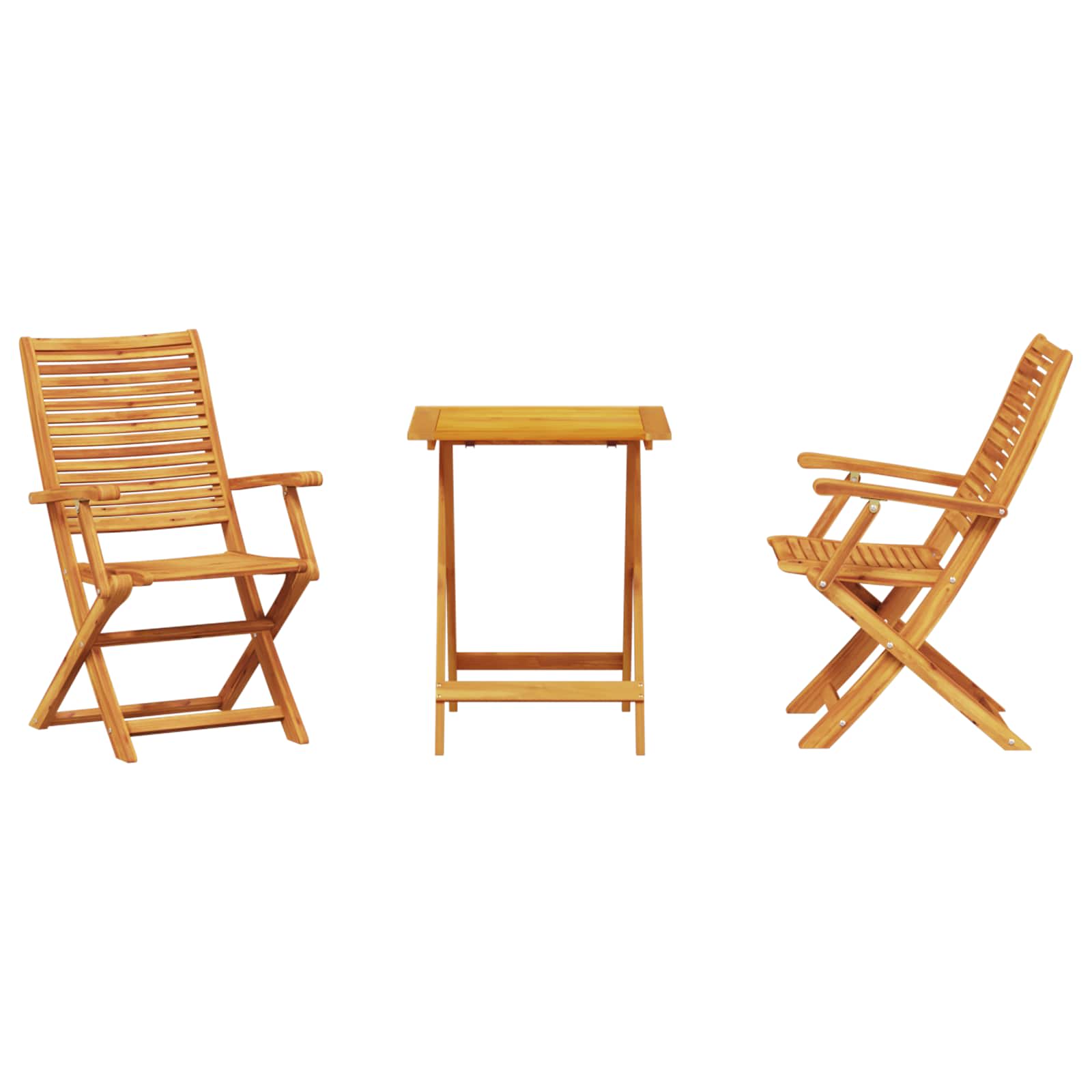 Ensemble bistro pliant 3 pcs Marron Bois d'Acacia Massif - XIOS