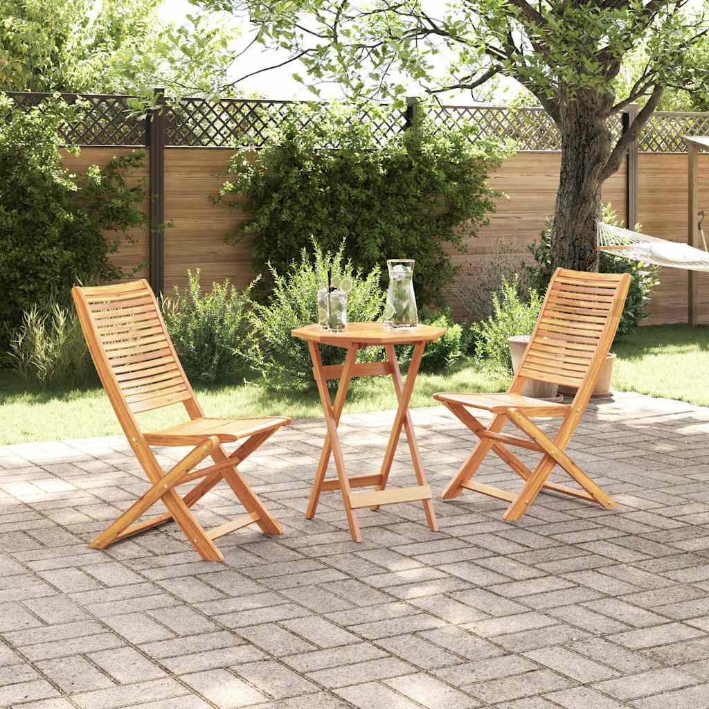 Ensemble bistro pliant 3 pcs Marron Bois d'Acacia Massif - XIOS