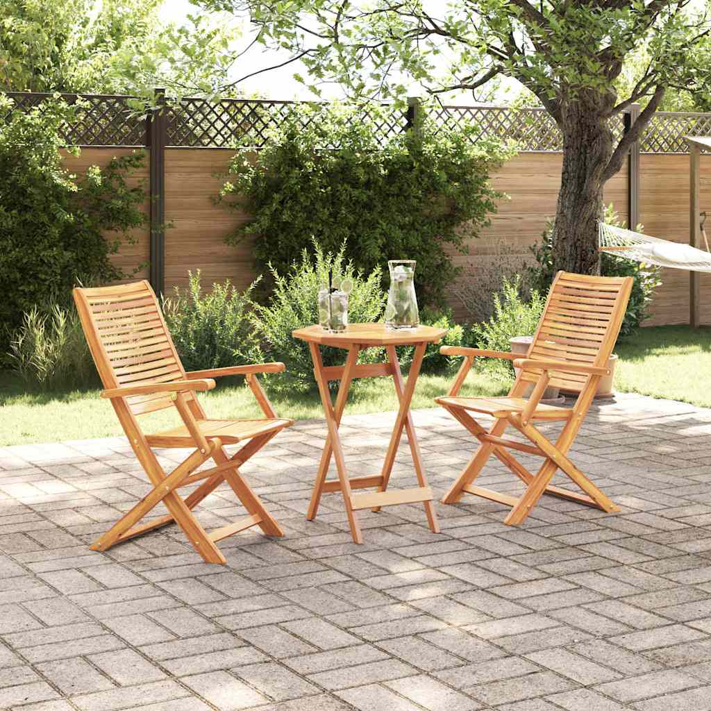 Ensemble bistro pliant 3 pcs Marron Bois d'Acacia Massif - XIOS