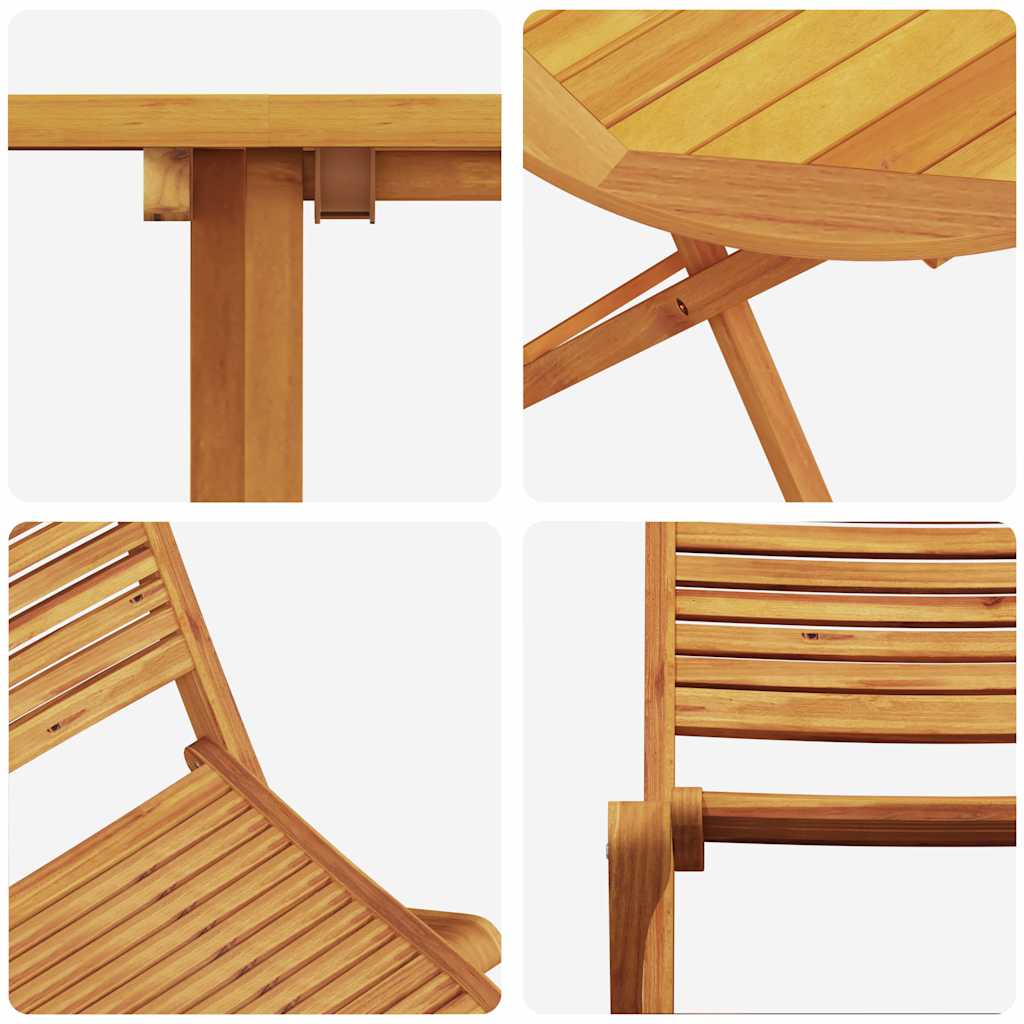 Ensemble bistro pliant 3 pcs Marron Bois d'Acacia Massif - XIOS