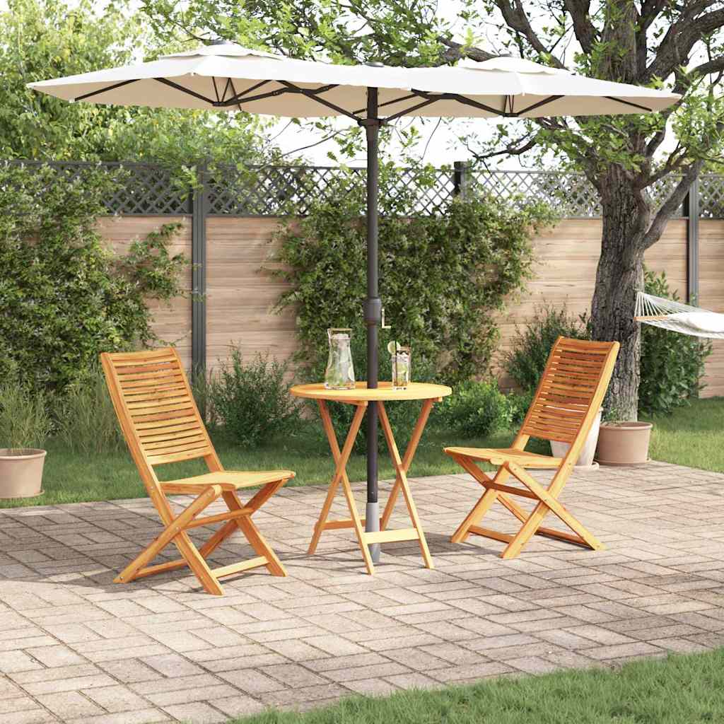 Ensemble bistro pliant 3 pcs Marron Bois d'Acacia Massif - XIOS