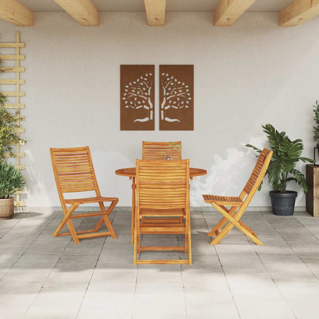 Ensemble de salle à manger pour jardin 5 pcs Marron