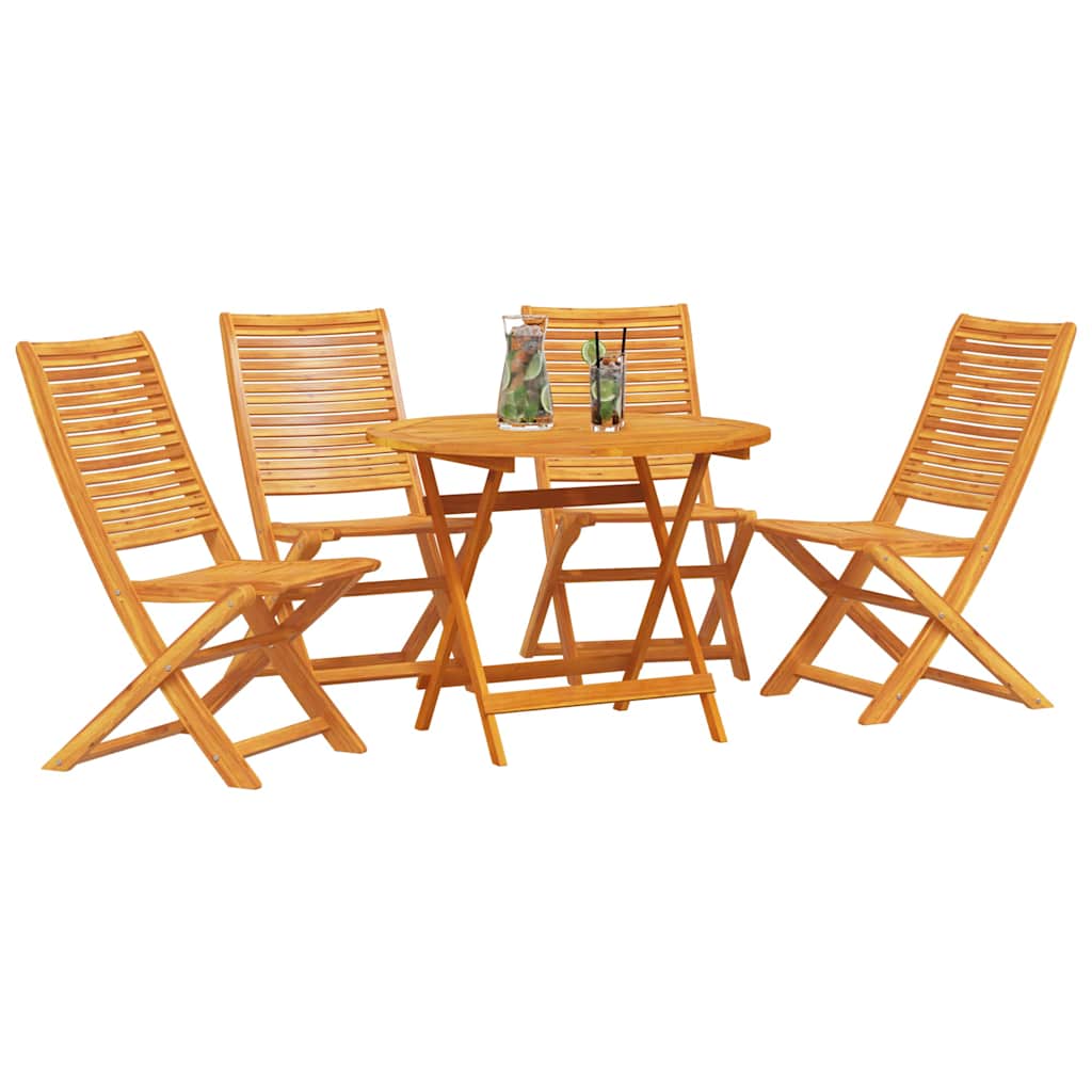 Ensemble de salle à manger pour jardin 5 pcs Marron