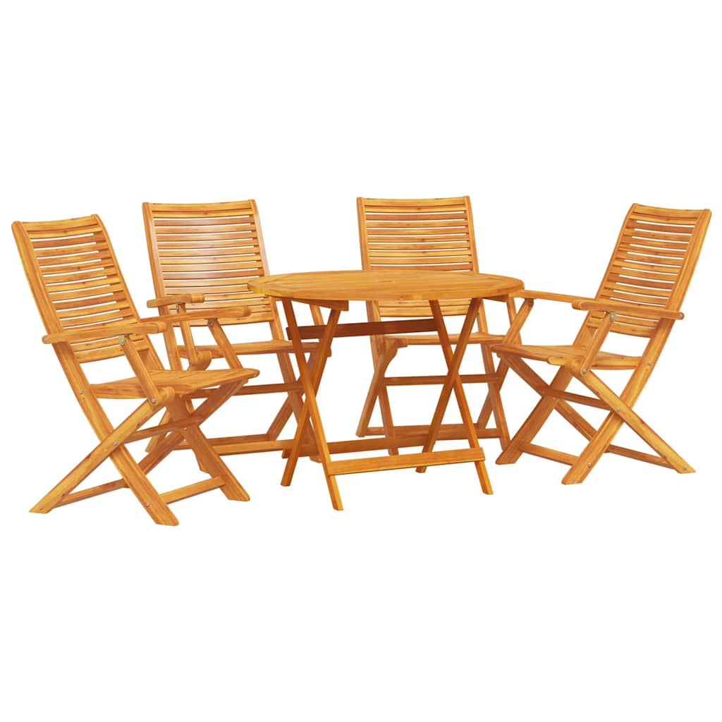 Ensemble de salle à manger pour jardin 5 pcs Marron