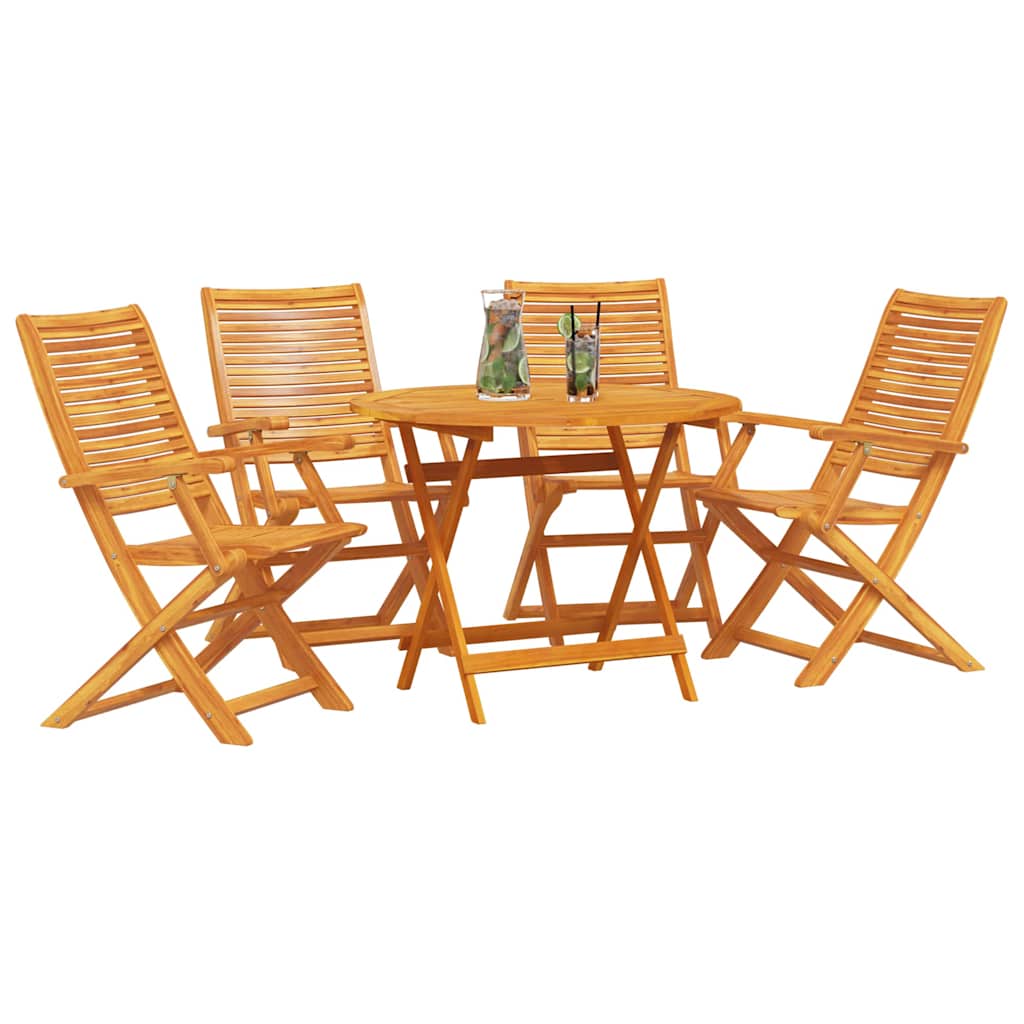 Ensemble de salle à manger pour jardin 5 pcs Marron
