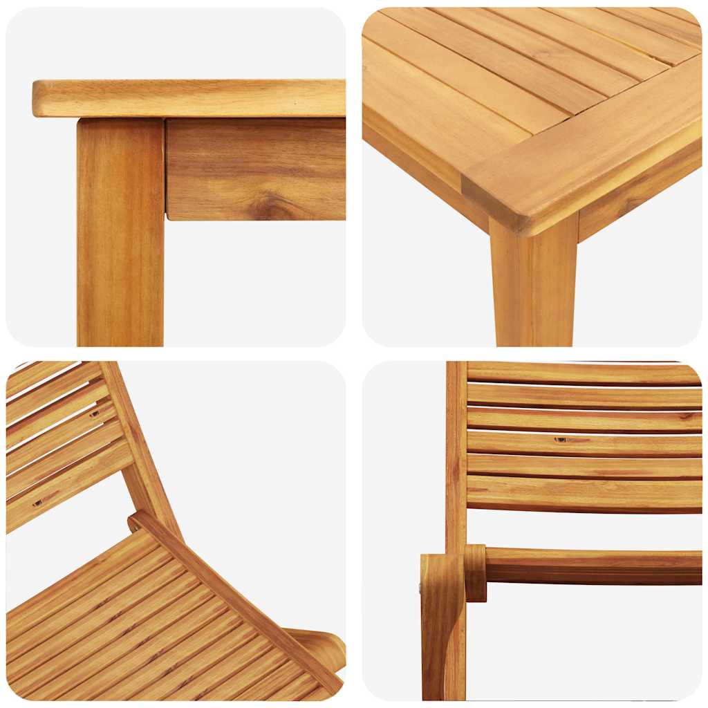 Ensemble de salle à manger pour jardin 5 pcs Marron