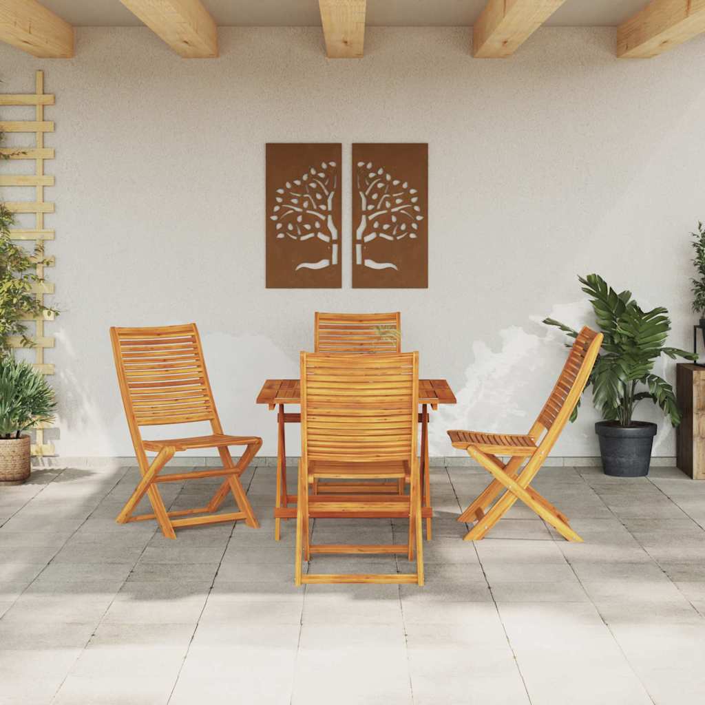 Ensemble de salle à manger pour jardin 5 pcs Marron