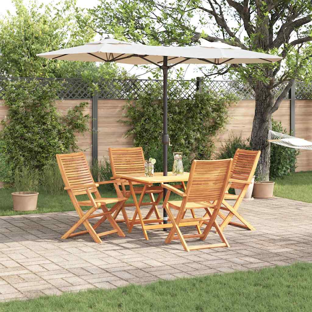 Ensemble de salle à manger pour jardin 5 pcs Marron