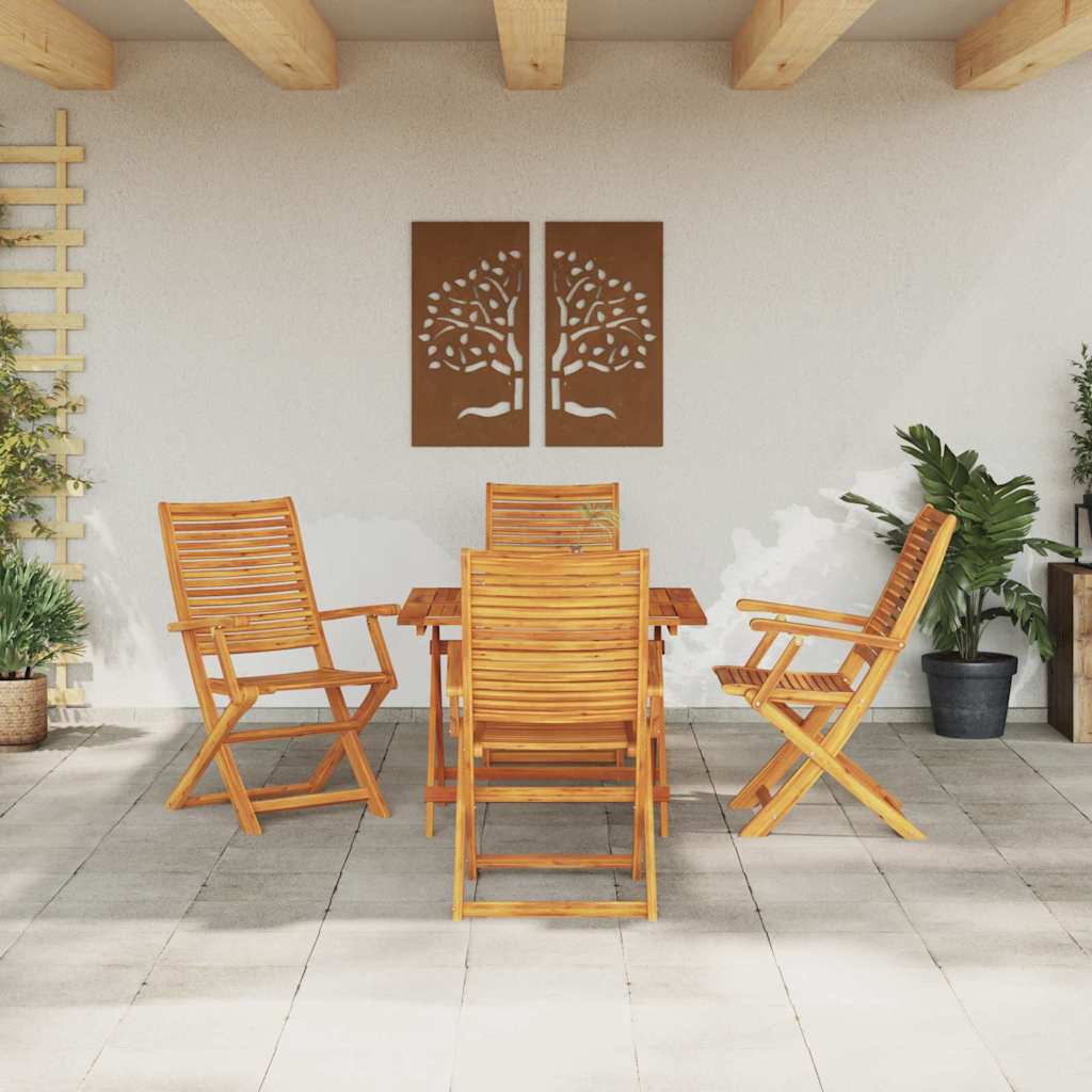 Ensemble de salle à manger pour jardin 5 pcs Marron