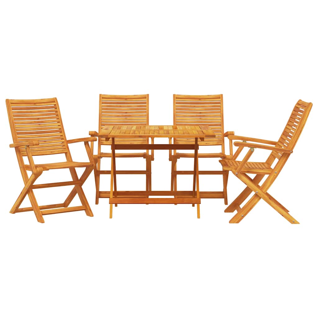 Ensemble de salle à manger pour jardin 5 pcs Marron