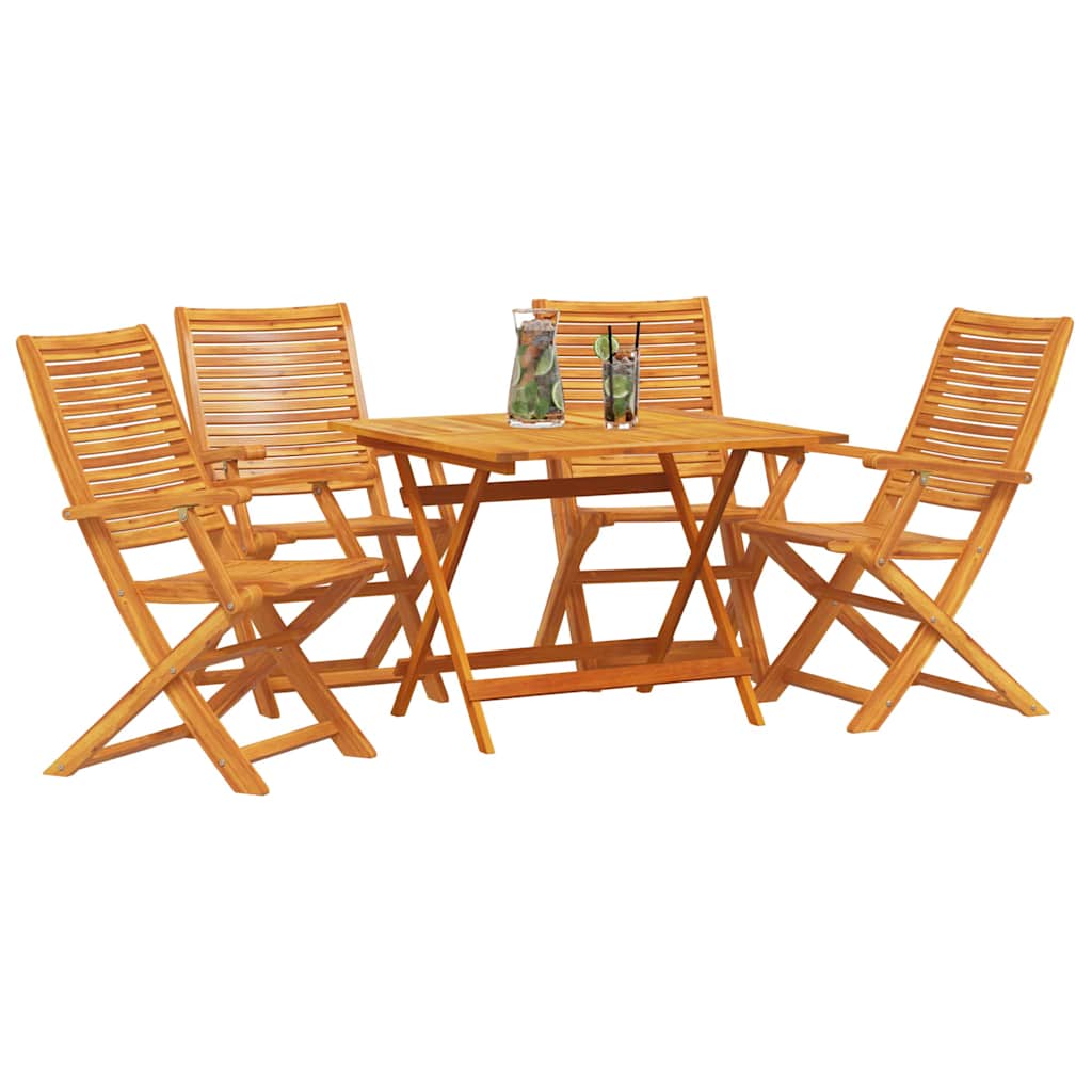 Ensemble de salle à manger pour jardin 5 pcs Marron