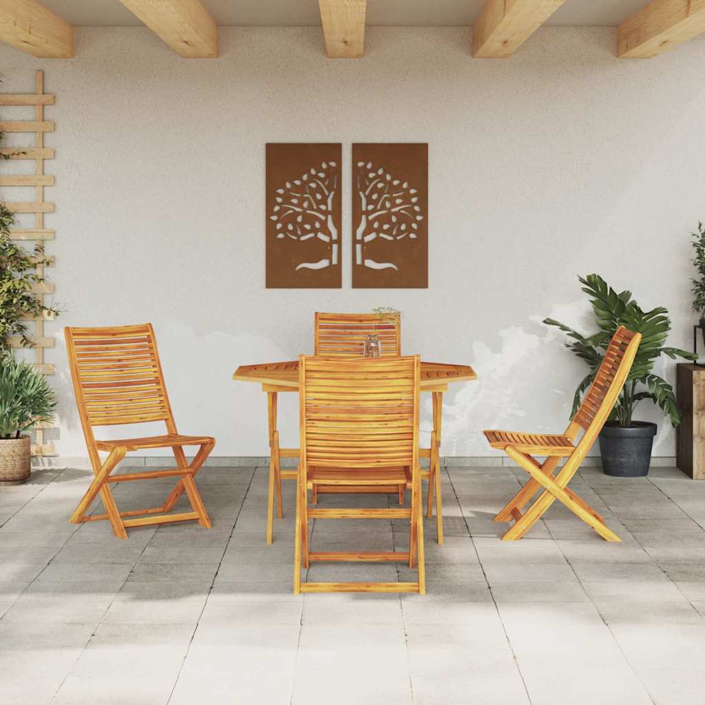 Ensemble de salle à manger pour jardin 5 pcs Marron - XIOS