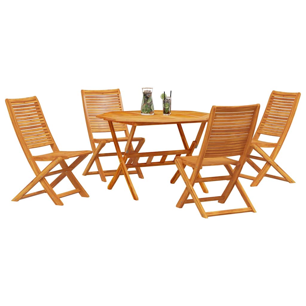 Ensemble de salle à manger pour jardin 5 pcs Marron - XIOS