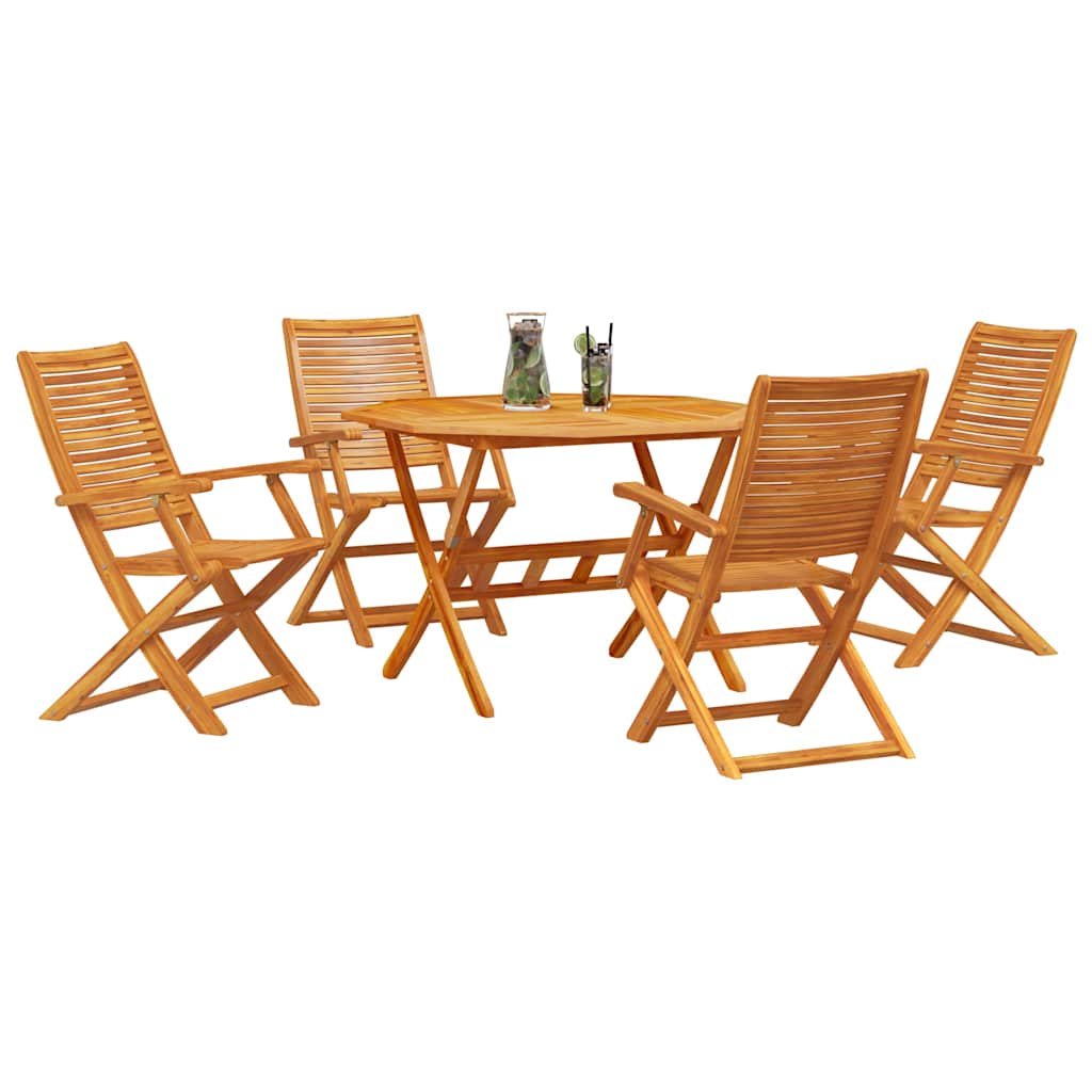 Ensemble de salle à manger pour jardin 5 pcs Marron - XIOS