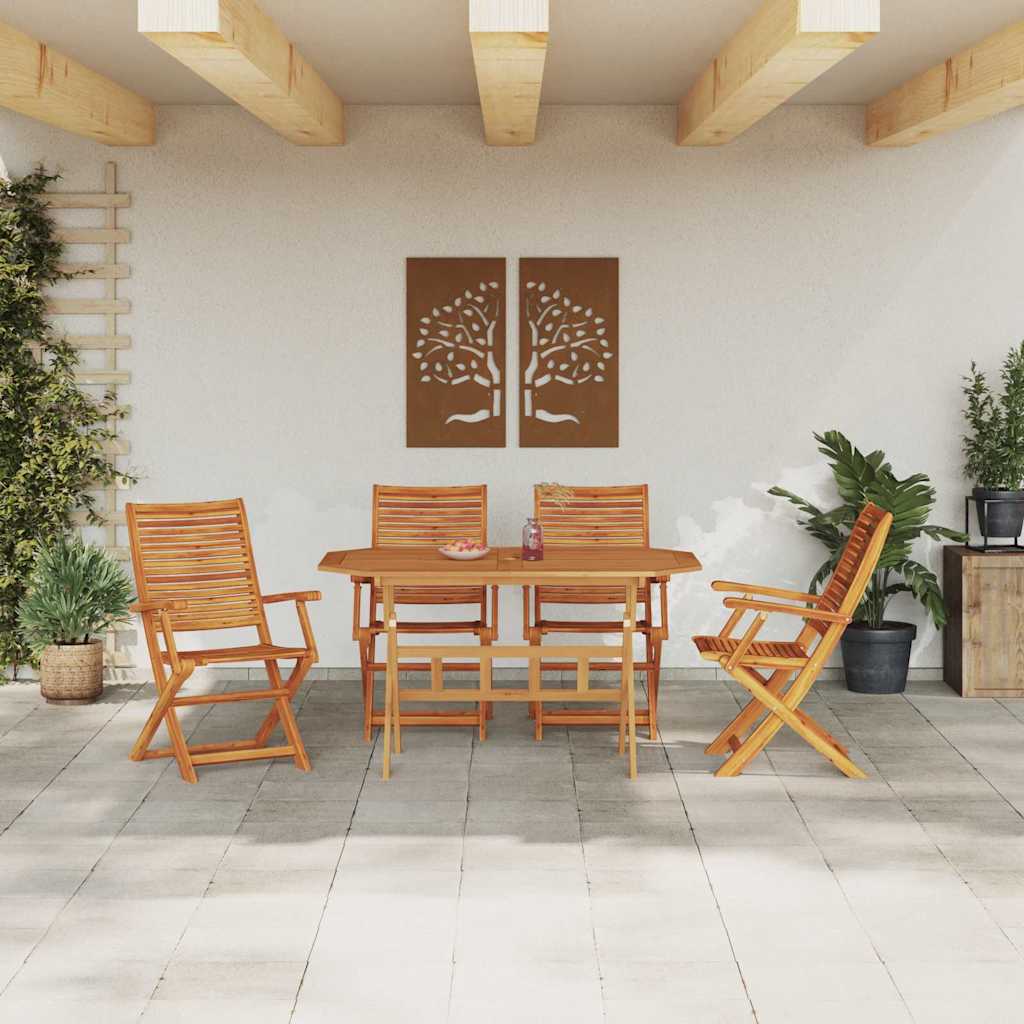 Ensemble de salle à manger pour jardin 5 pcs Marron - XIOS