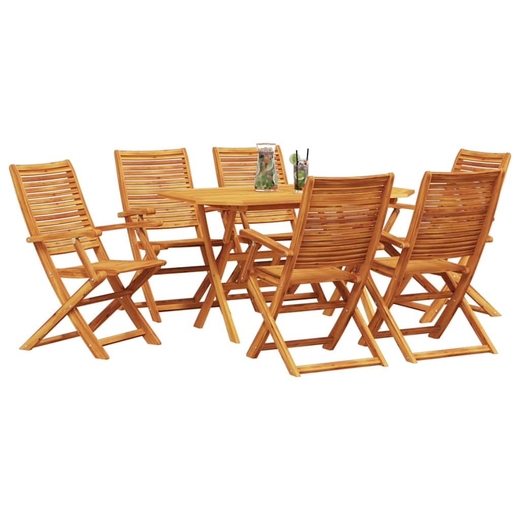 Ensemble de salle à manger pour jardin 7 pcs Marron - XIOS