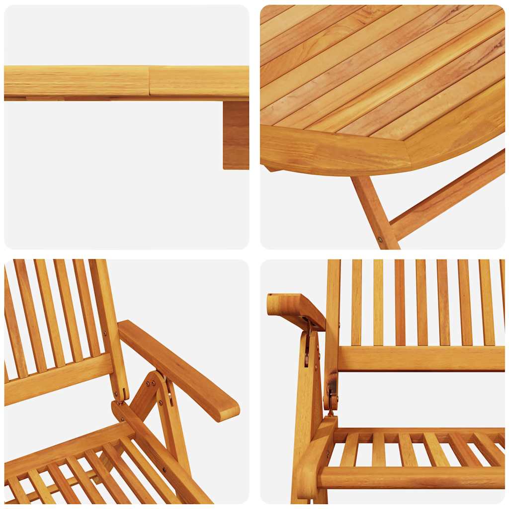 Ensemble de salle à manger pour jardin 7 pc Marron