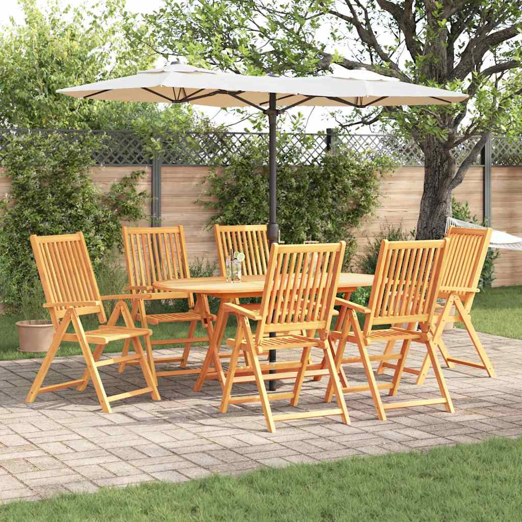 Ensemble de salle à manger pour jardin 7 pc Marron