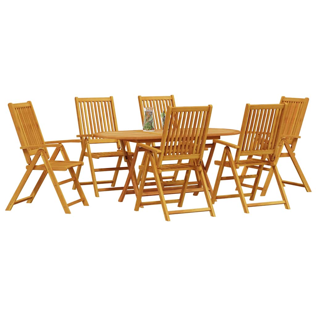Ensemble de salle à manger pour jardin 7 pc Marron