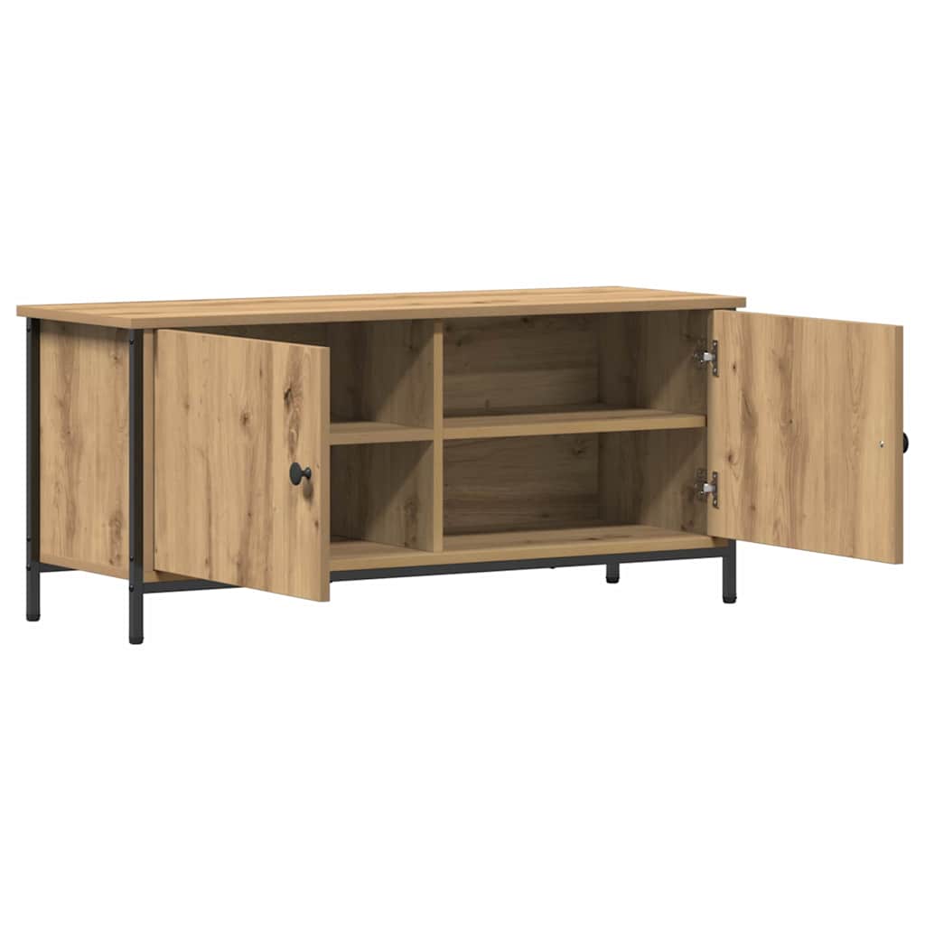 Meuble TV Chêne artisanal 100 x 35 x 45 cm Bois d'ingénierie - XIOS