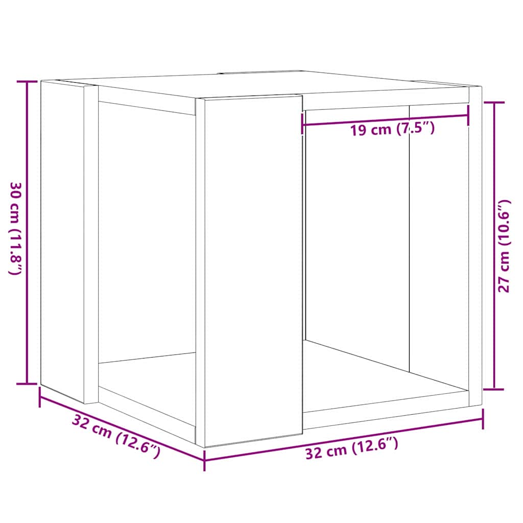 Table basse Chêne artisanal 32 x 32 x 30 cm Bois d'ingénierie - XIOS
