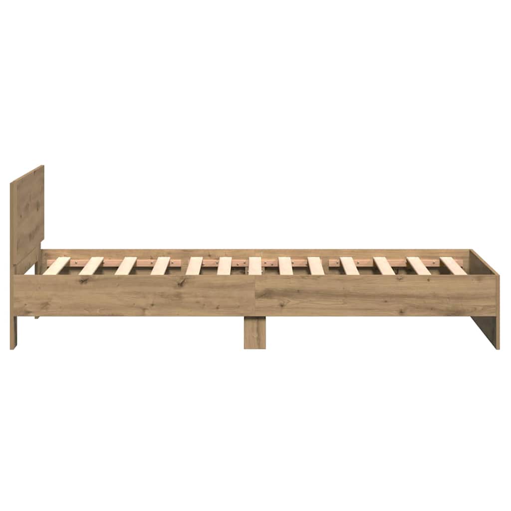 Cadre de lit Chêne artisanal 100 x 200 cm Bois d'ingénierie - XIOS