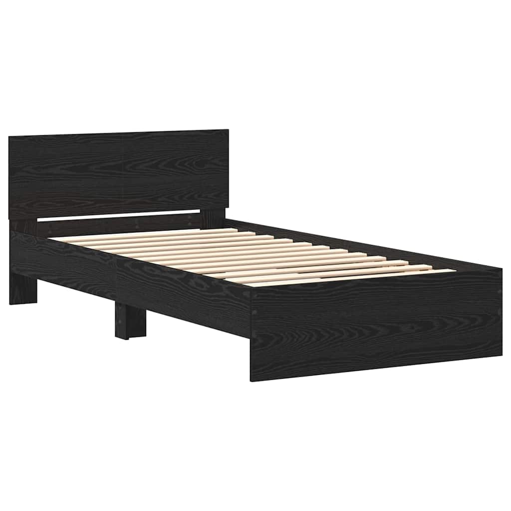 Cadre de Lit Chêne noir 100 x 200 cm Bois d'ingénierie - XIOS