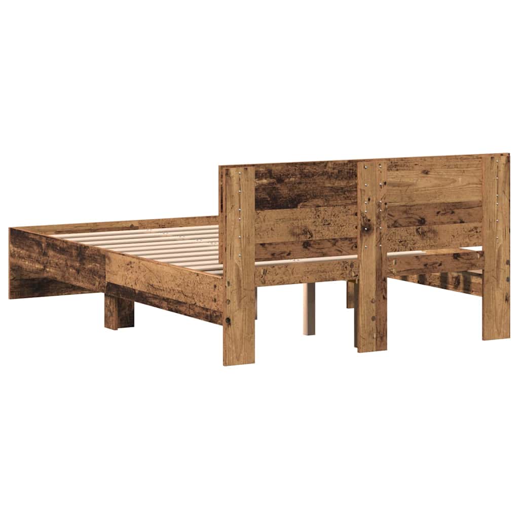 Cadre de lit avec tête de lit Bois Ancien 120 x 190 cm - XIOS