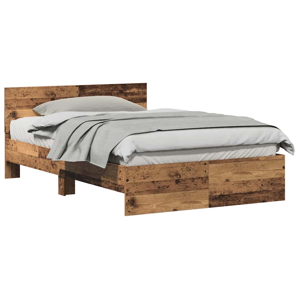 Cadre de lit avec tête de lit Bois Ancien 120 x 190 cm - XIOS