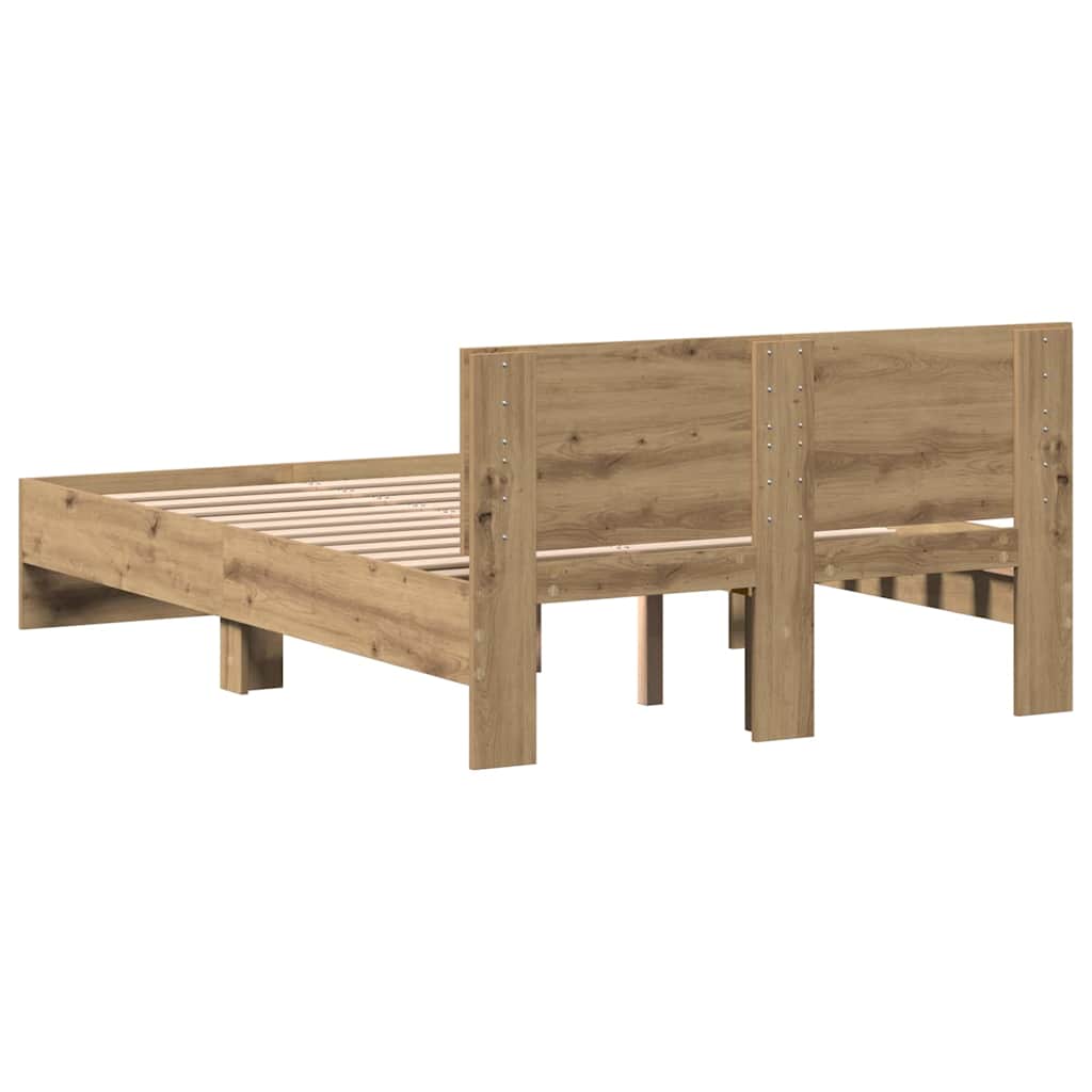 Cadre de Lit Chêne artisanal 120 x 190 cm Bois d'ingénierie - XIOS