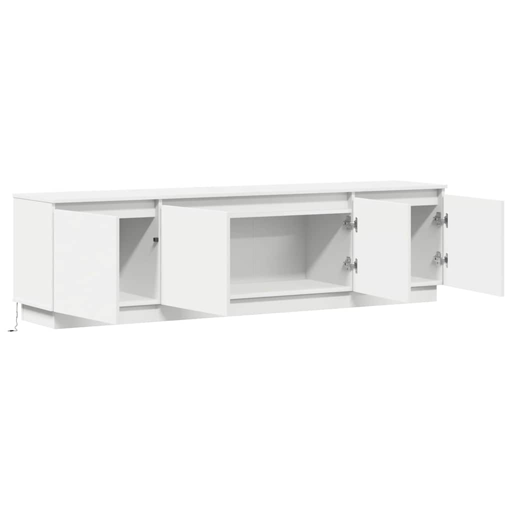 Meuble TV avec LED Blanc 180 x 38 x 49 cm Bois d'ingénierie - XIOS