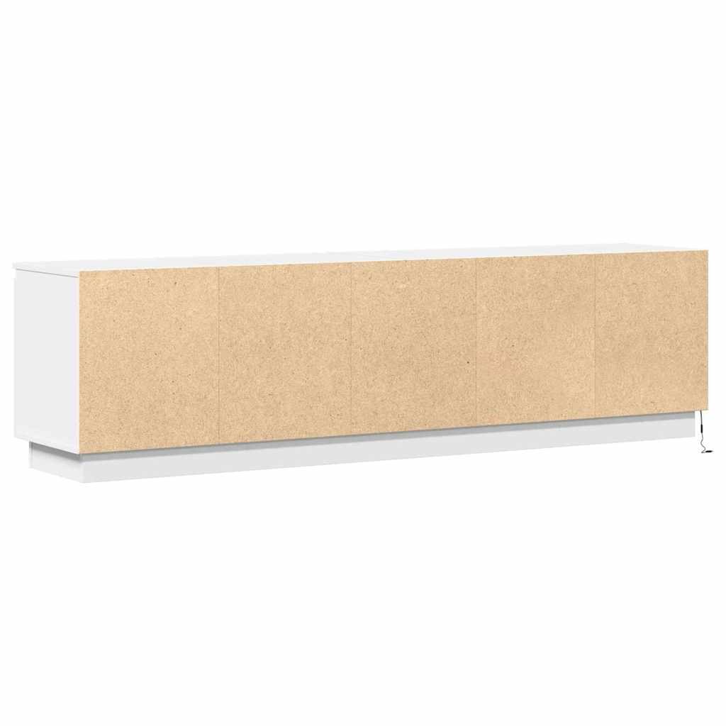 Meuble TV avec LED Blanc 180 x 38 x 49 cm Bois d'ingénierie - XIOS