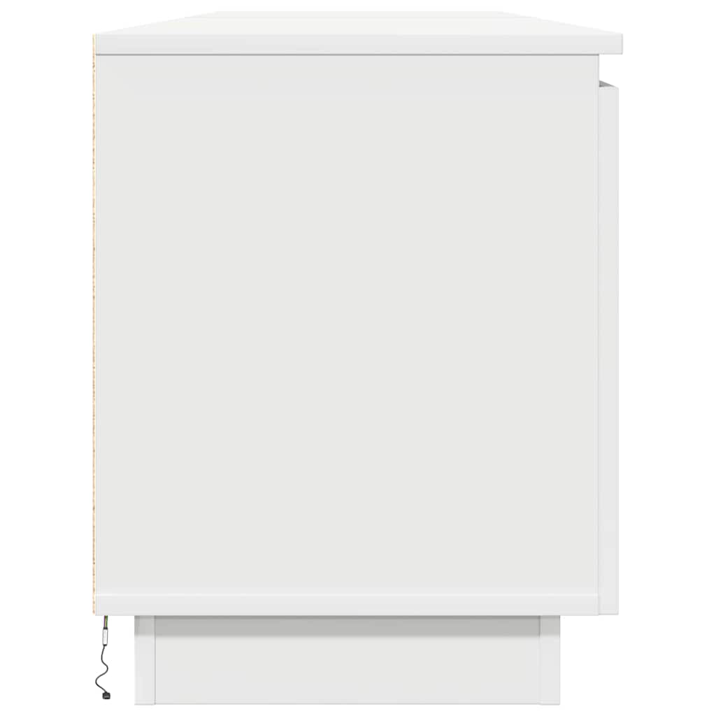 Meuble TV avec LED Blanc 180 x 38 x 49 cm Bois d'ingénierie - XIOS